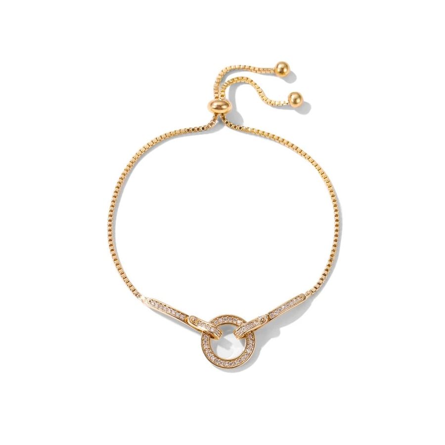 Gouden Armbanden Met Glanzende Cirkel