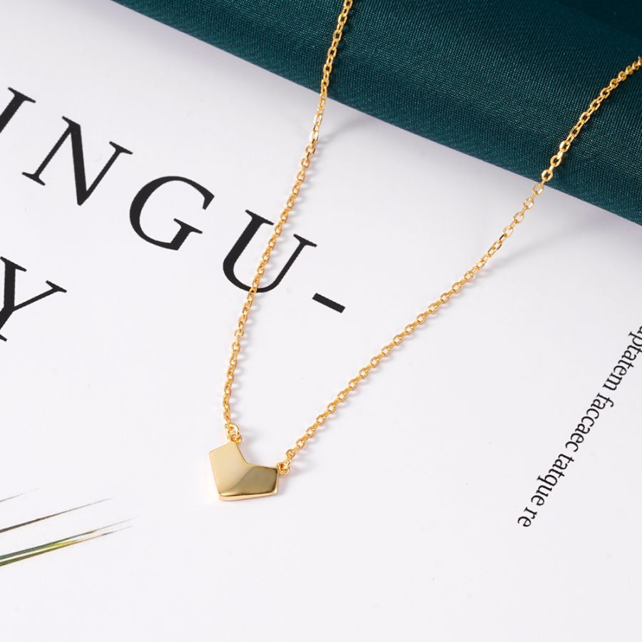 Gouden Ketting Met Geometrische Harthanger