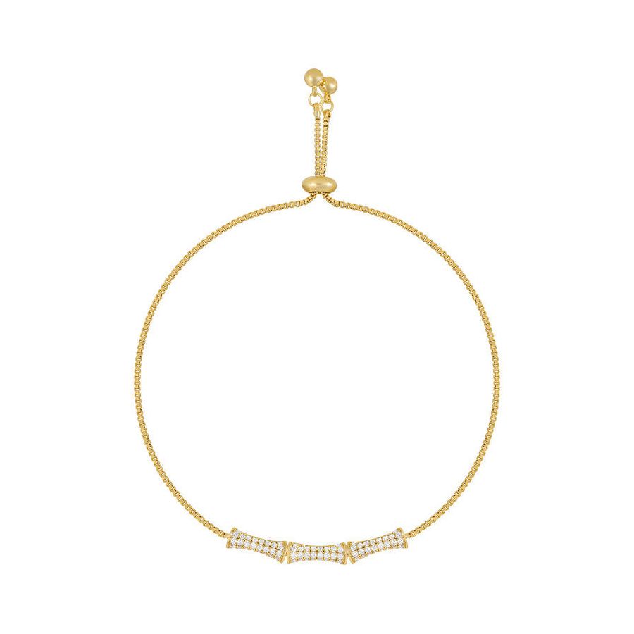 Gouden Armband Met Zircon Loops