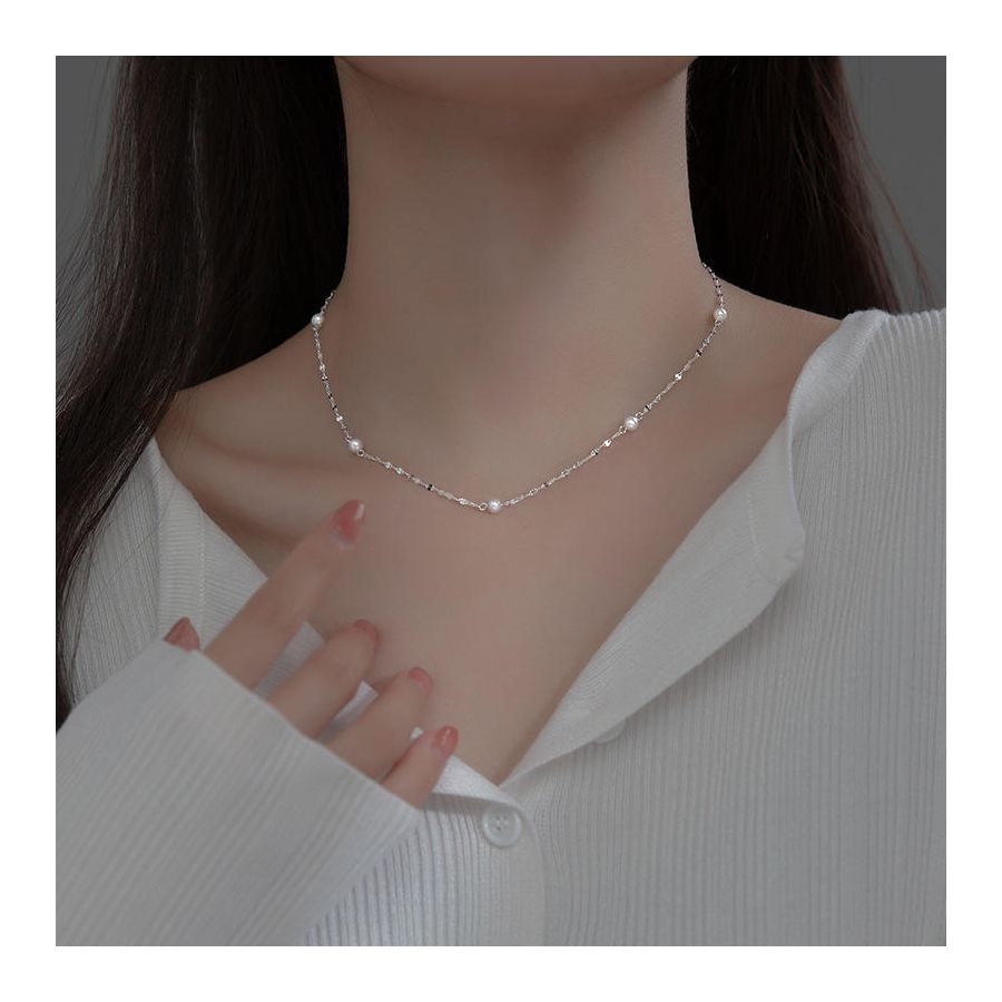 Halsketting in chokerstijl met glanzende kralen