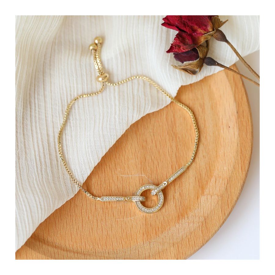 Gouden Armbanden Met Glanzende Cirkel