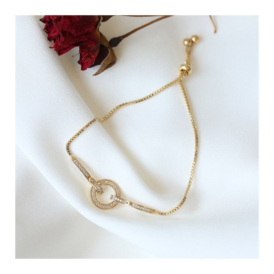 Gouden Armbanden Met Glanzende Cirkel