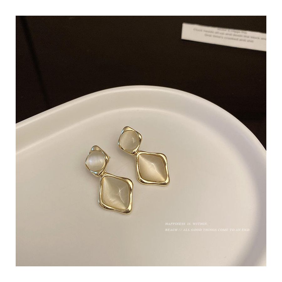 Geometric Shaped Opal Earrings