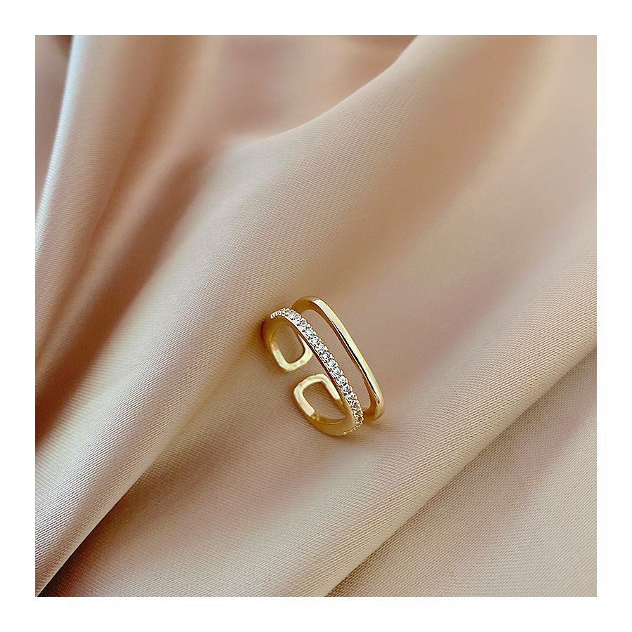 Elegante dubbele lijn verstelbare ring