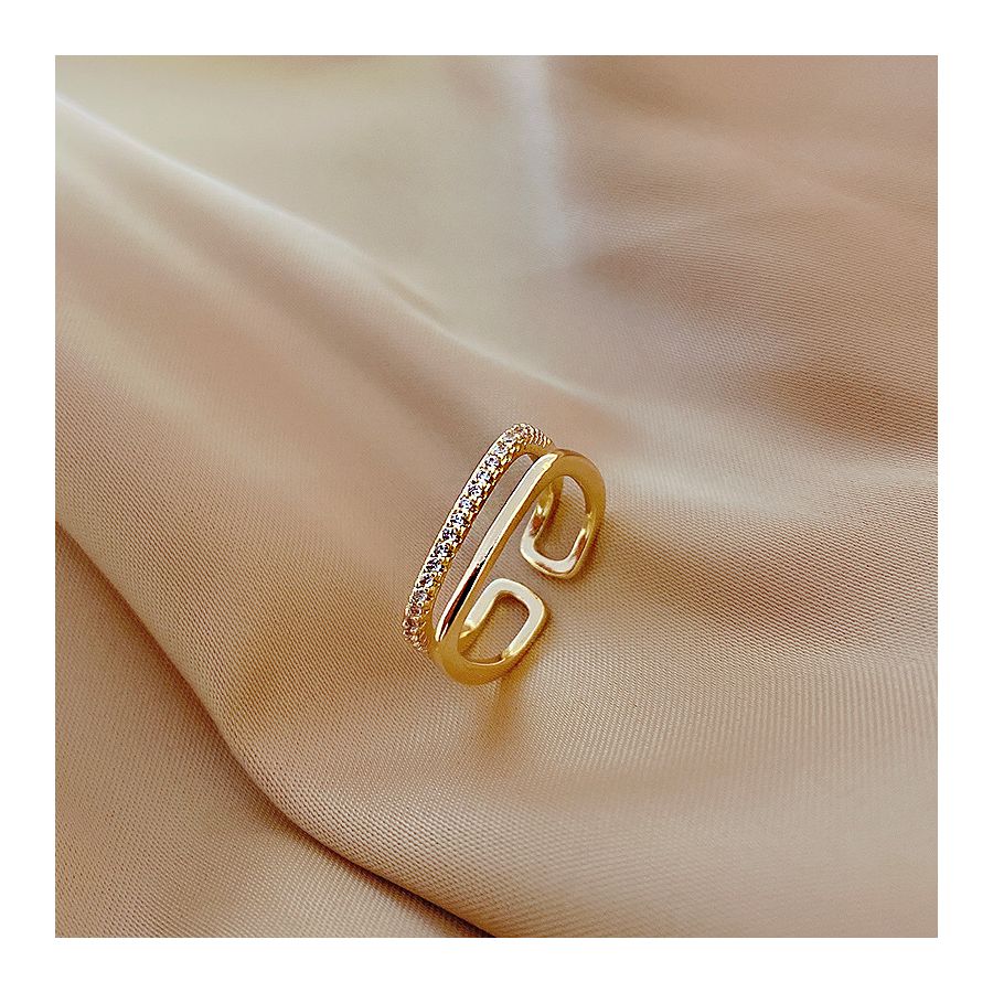 Elegante dubbele lijn verstelbare ring