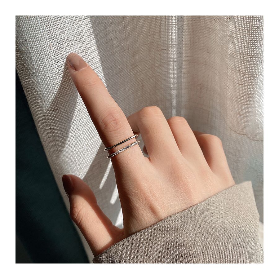Elegante dubbele lijn verstelbare ring