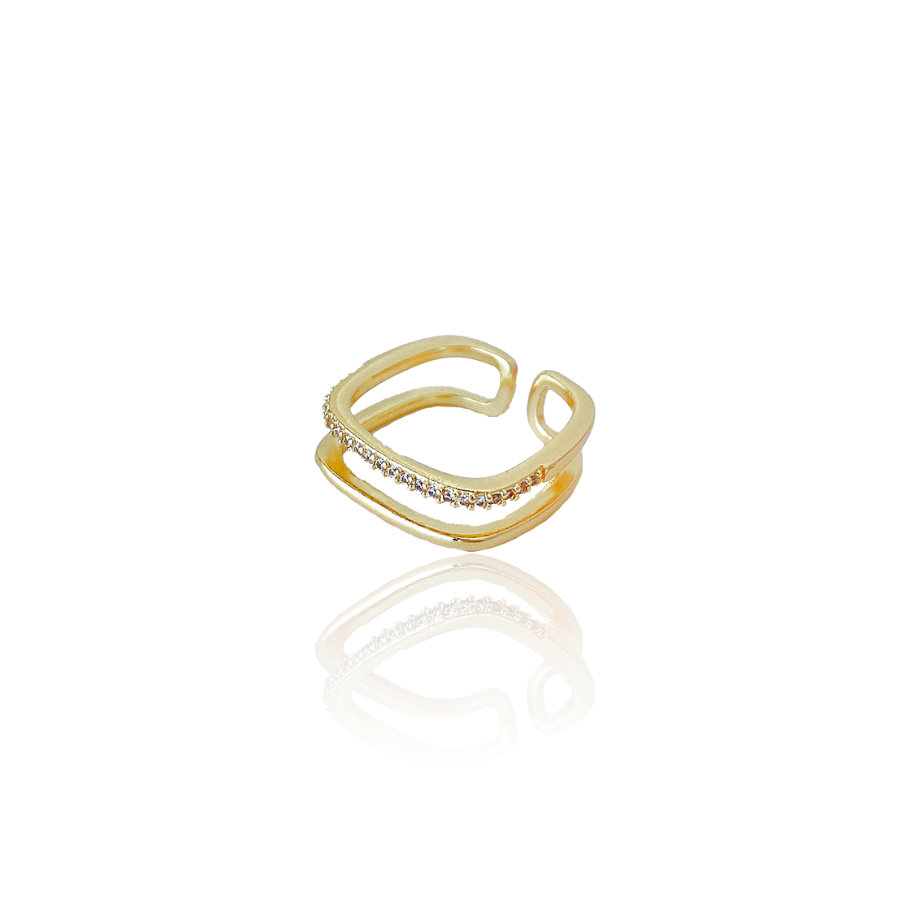 Elegante dubbele lijn verstelbare ring