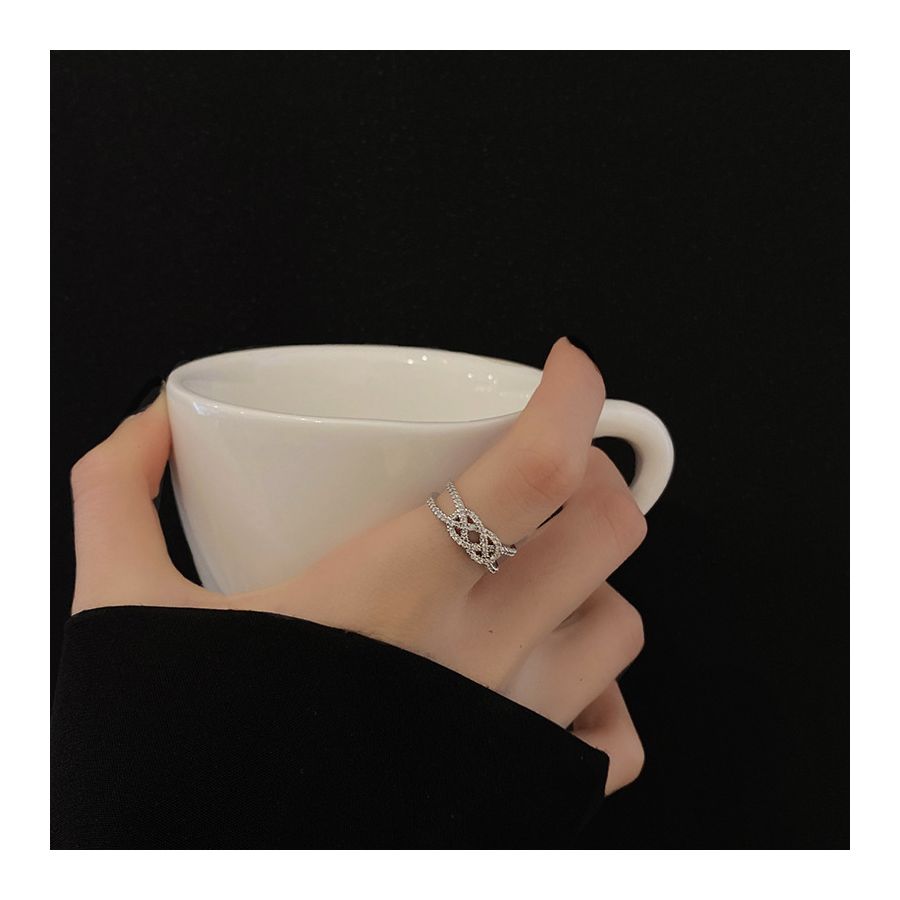 Luxe glanzende zirkonen zilveren verstelbare ring