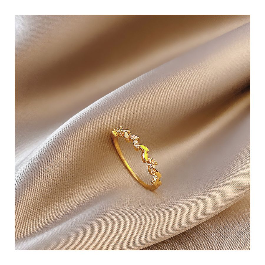 Golfpatroon minimalistische gouden verstelbare ring