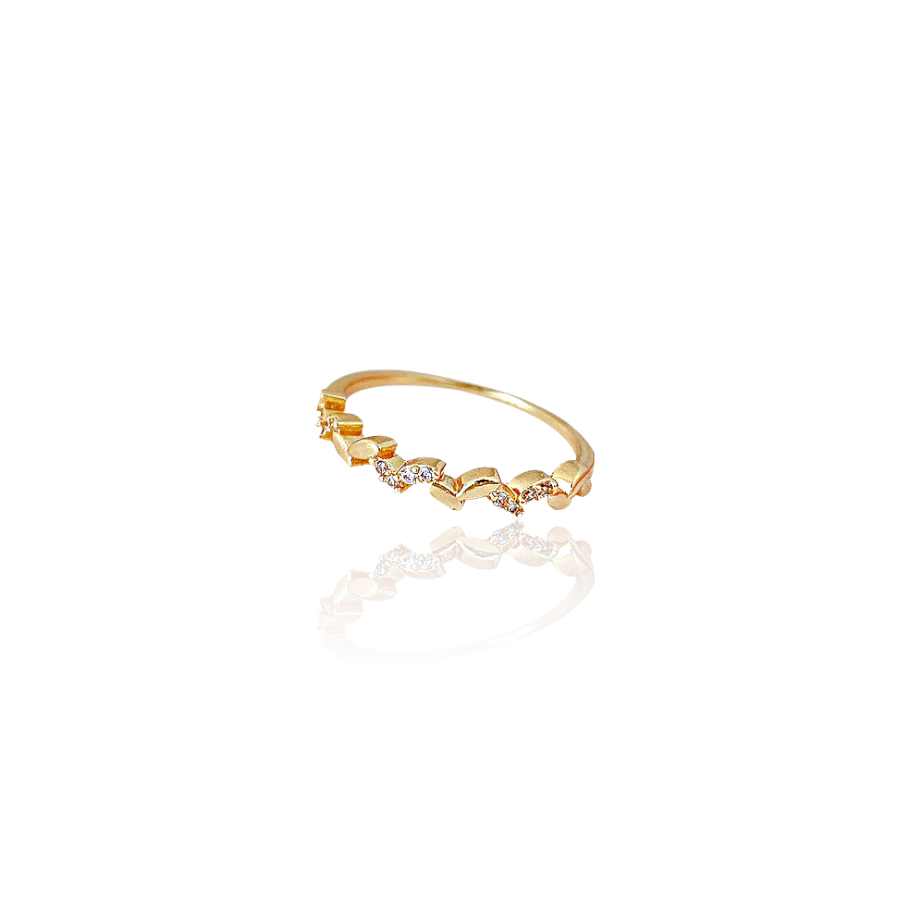 Golfpatroon minimalistische gouden verstelbare ring