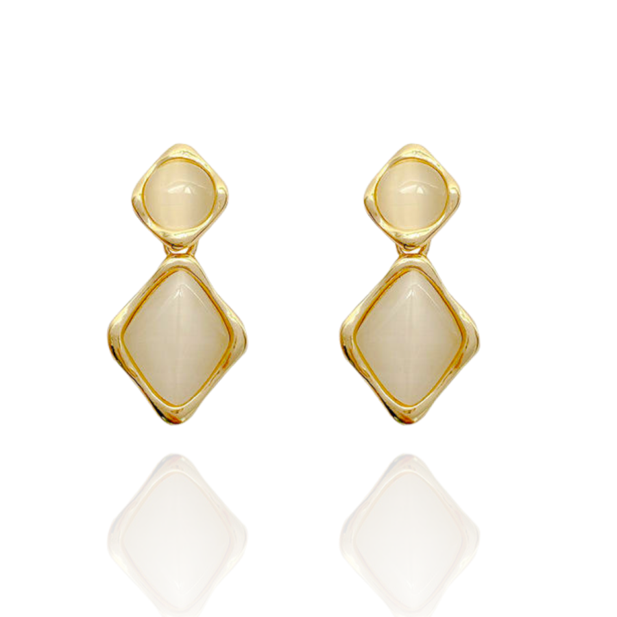 Geometric Shaped Opal Earrings