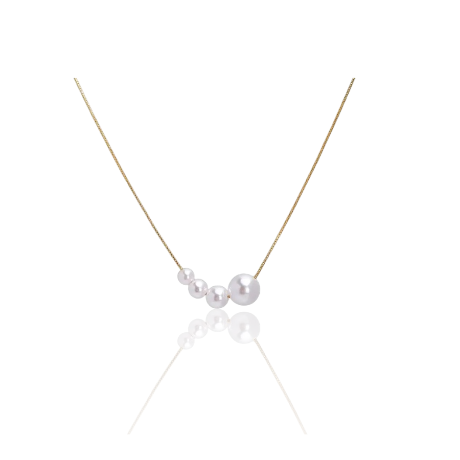 Gouden Ketting Met Golf Parels Hanger