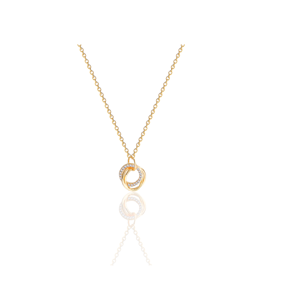 Gouden kristallen hoepel hanger ketting