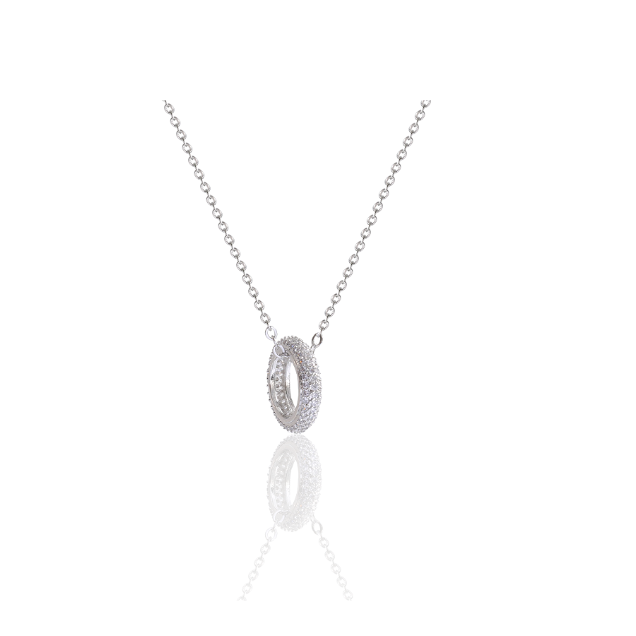 Mooie Ketting Met Glanzende Cirkel Hanger