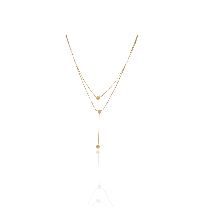Dubbel geketende kubus kwast ketting