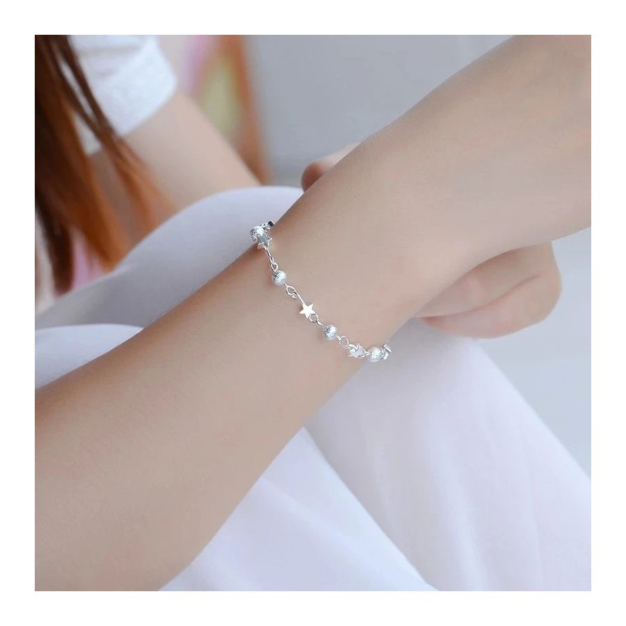 Schattige Zilveren Armband Met Sterren & Ballen