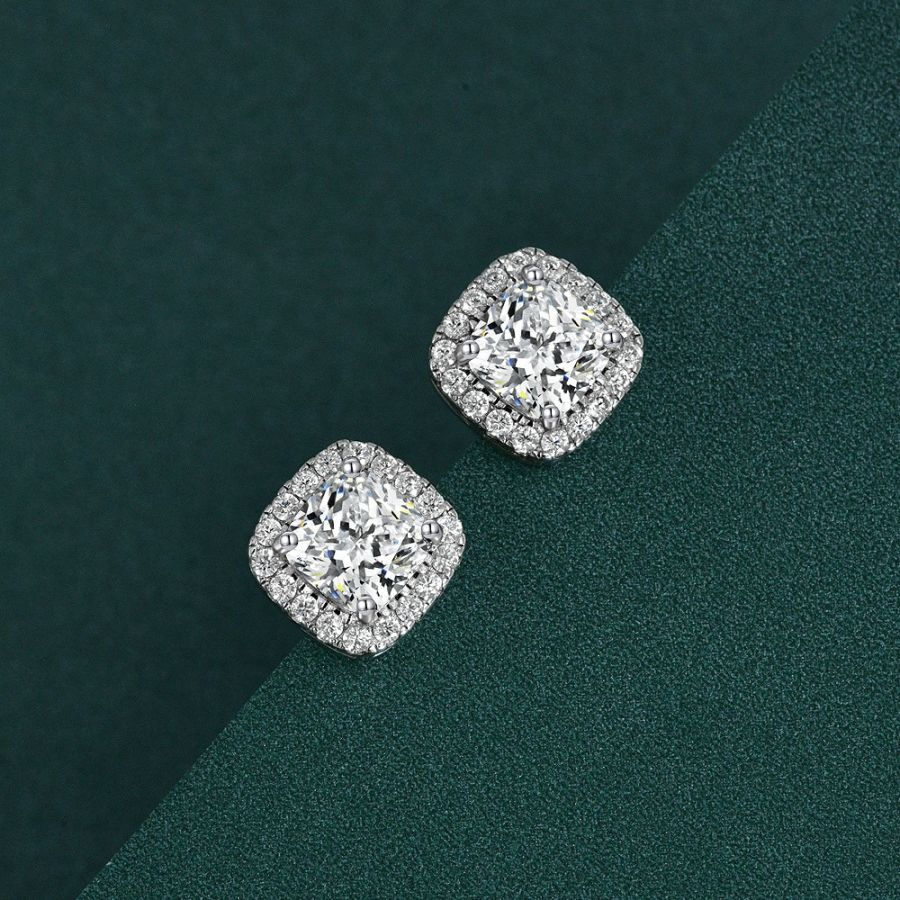 Silver Shiny Zircon Earrings