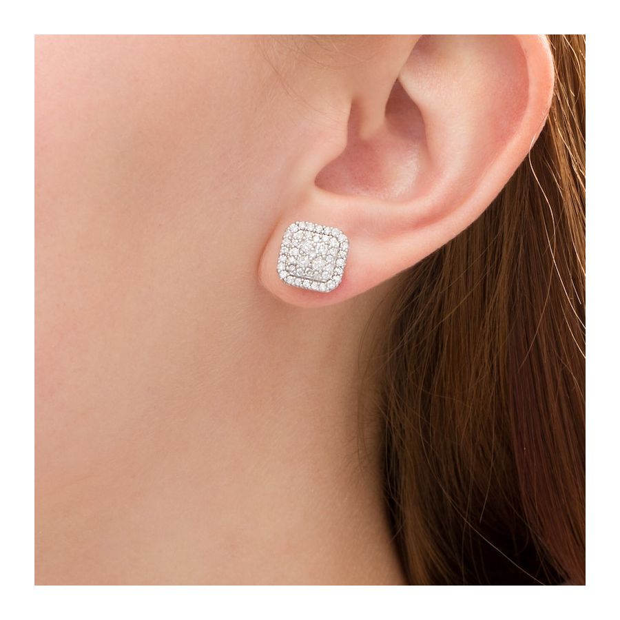 Glanzende microkubus trendy oorbellen