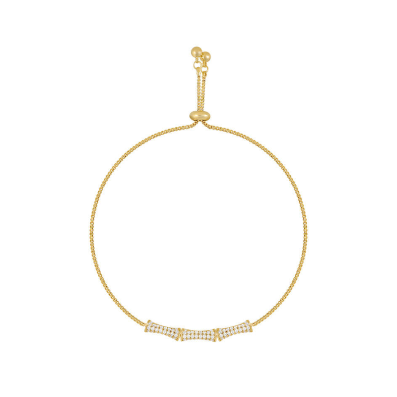 Gouden Armband Met Zircon Loops