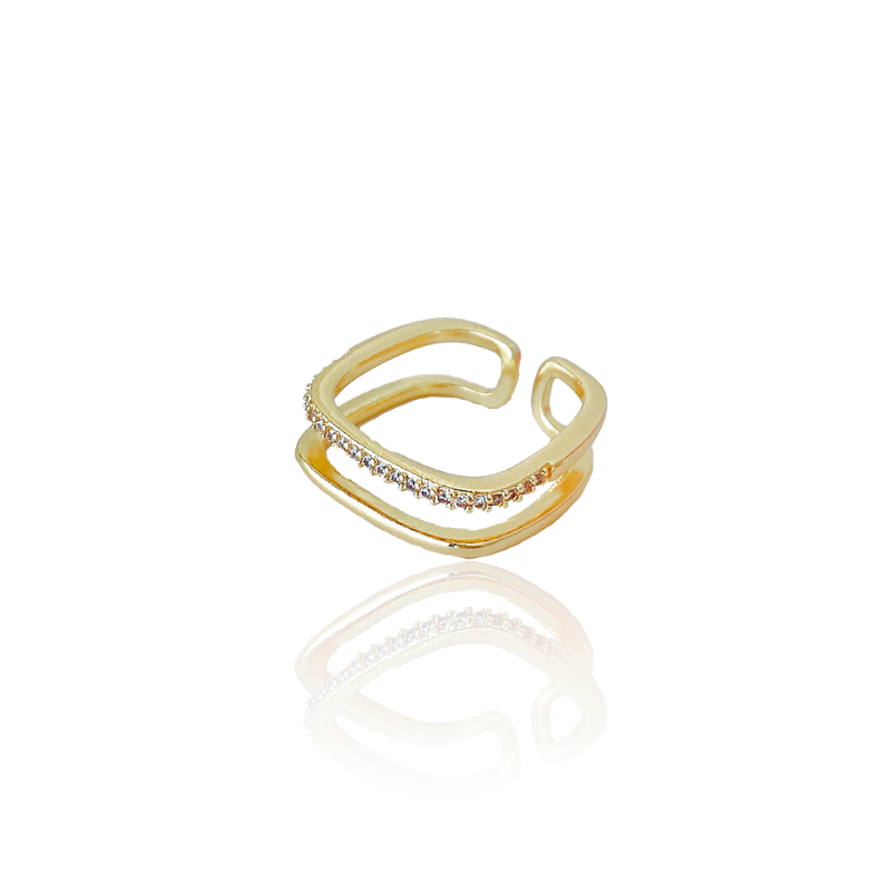 Elegant Double Line Adjustable Ring