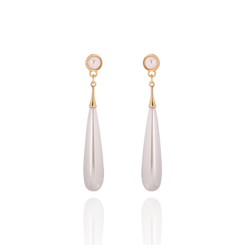 Elegante grote parel oorbellen