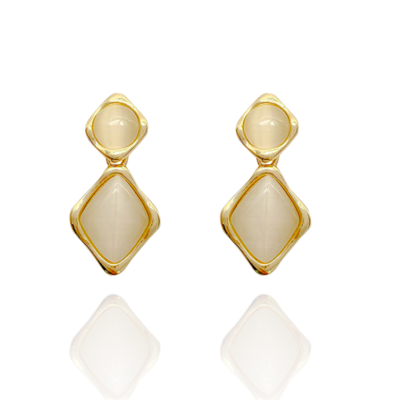 Geometrisch gevormde opaal oorbellen