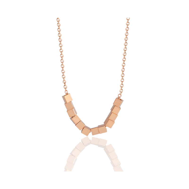 Gouden Collier met stijlvolle blokjes hangers