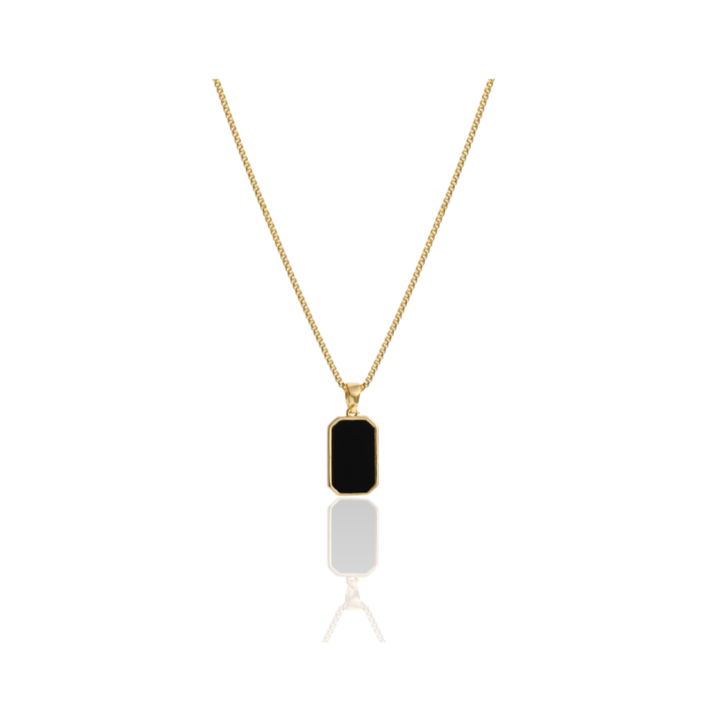 Gouden Collier met klassieke zwarte hanger