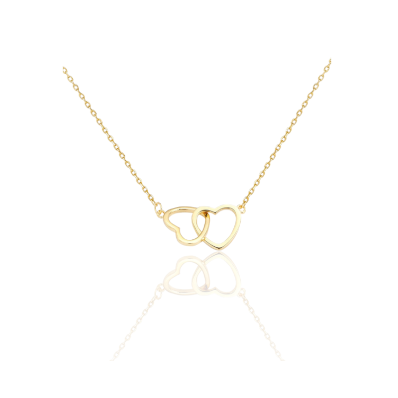 Gouden Ketting Met Stijlvolle Dubbele Harthanger