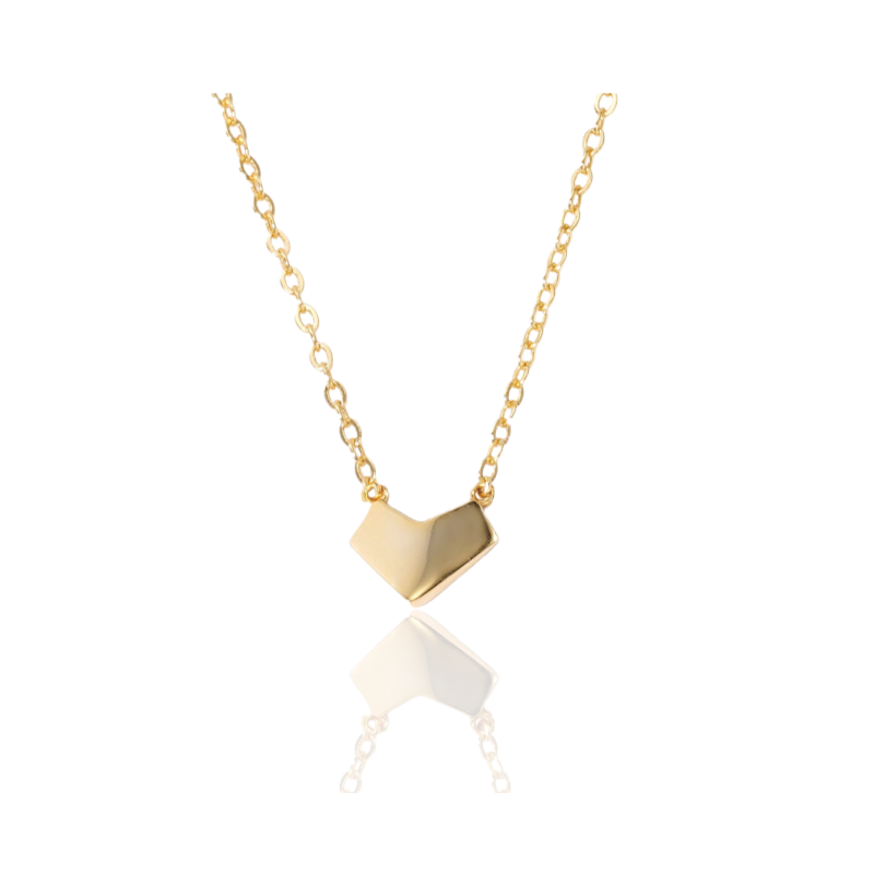 Gouden Ketting Met Geometrische Harthanger