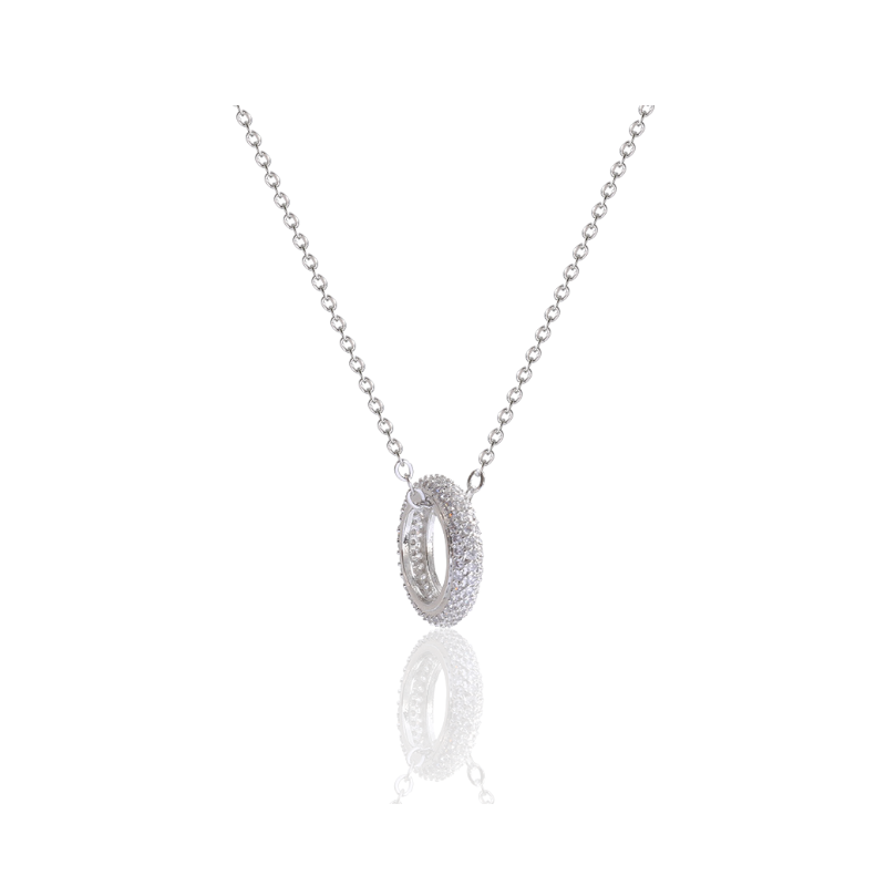 Mooie Ketting Met Glanzende Cirkel Hanger