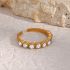 Gouden vintage stijl ronde zircons verstelbare ring