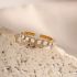 Gouden vintage stijl ronde zircons verstelbare ring