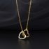 Golden Necklace With Stylish Double Heart Pendant