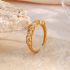 Gouden Vintage Style Leave Shape Zircons Verstelbare Ring