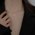 Golden Necklace With Stylish Double Heart Pendant