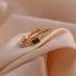 Gouden klassieke zwarte stenen verstelbare ring