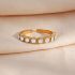 Gouden vintage stijl ronde zircons verstelbare ring