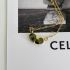 Gouden Halsketting Met Dubbele Oog Groene Hanger