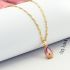 Luxe Gouden Ketting Met Roze Zirkoon Hanger