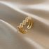 Shiny Wave Pattern Adjustable Ring