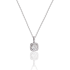Zilverkleurige ketting met Square Zircon hanger