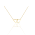 Golden Necklace With Stylish Double Heart Pendant