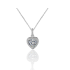Silver color necklace with  Heart Zircon pendant