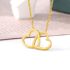 Golden Necklace With Stylish Double Heart Pendant