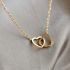 Golden Necklace With Stylish Double Heart Pendant