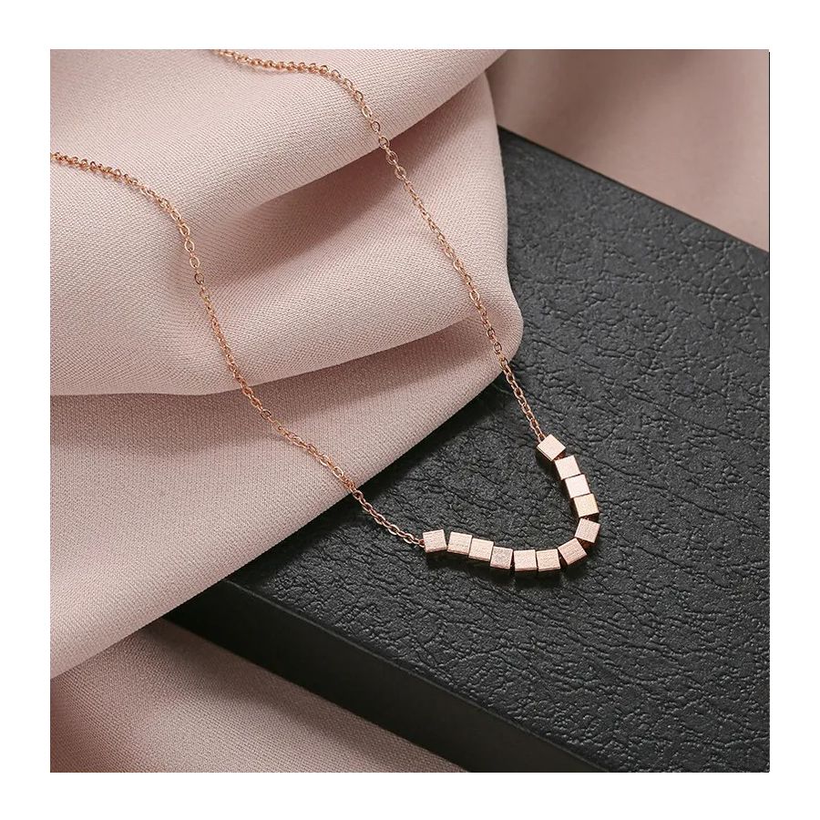 Golden Necklace with Stylish cubes pendants