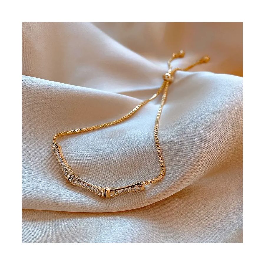 Gouden Armband Met Zircon Loops