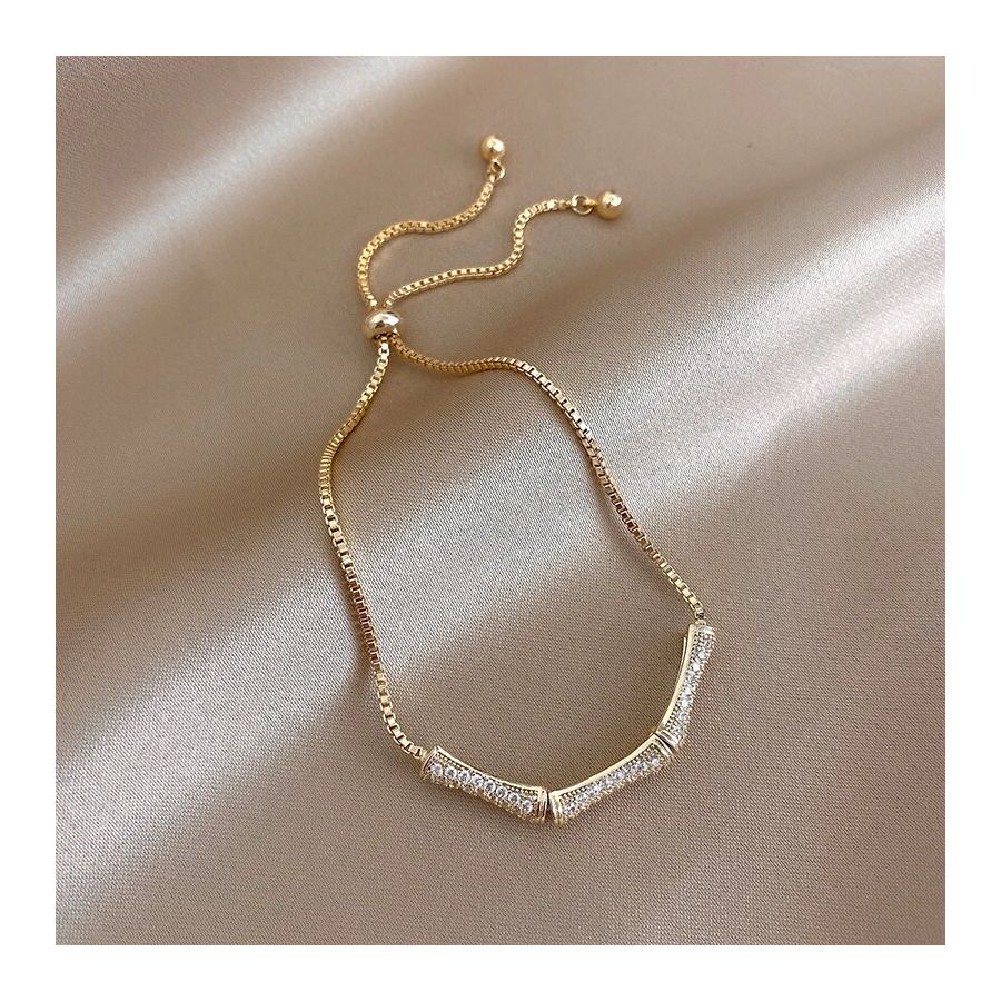 Gouden Armband Met Zircon Loops