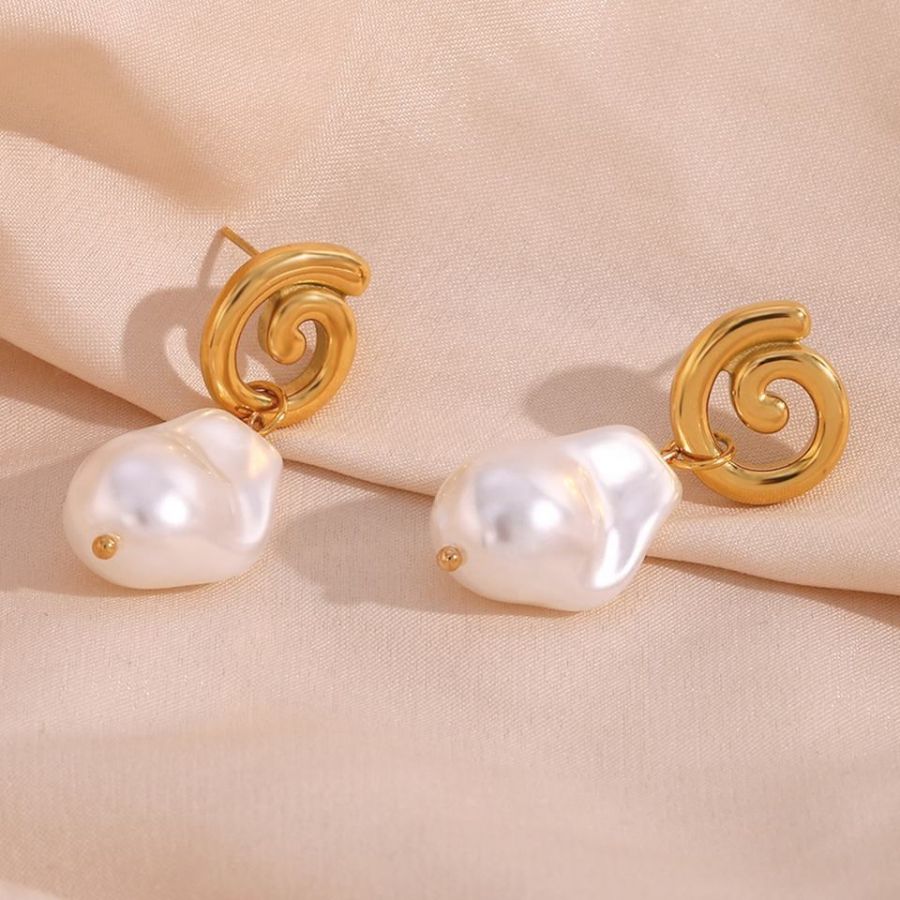 Dainty Imitation Baroque Pearl Drop Earrings